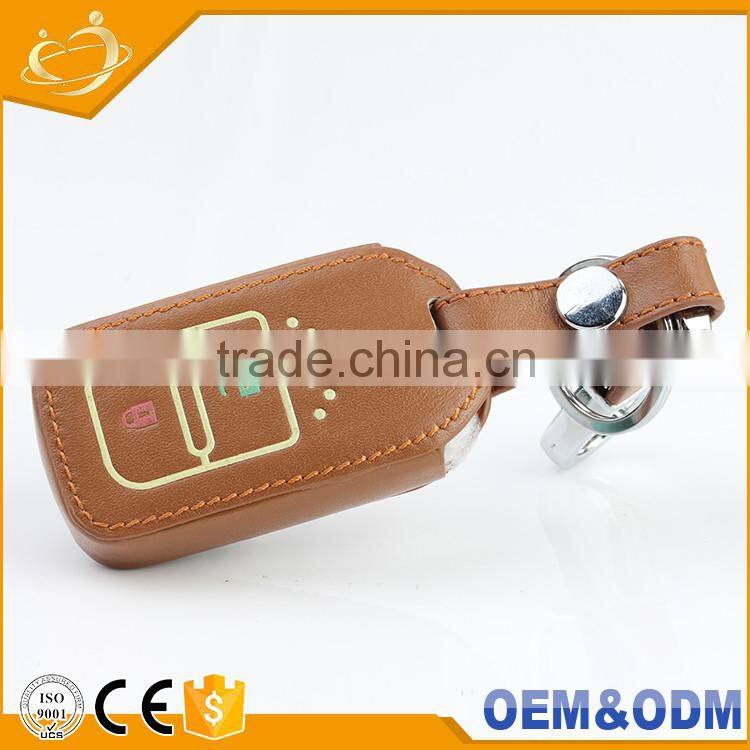 Cheap With Key Ring Carabiner Hook PU 2 Bottons Car Smart Key Holder For honda