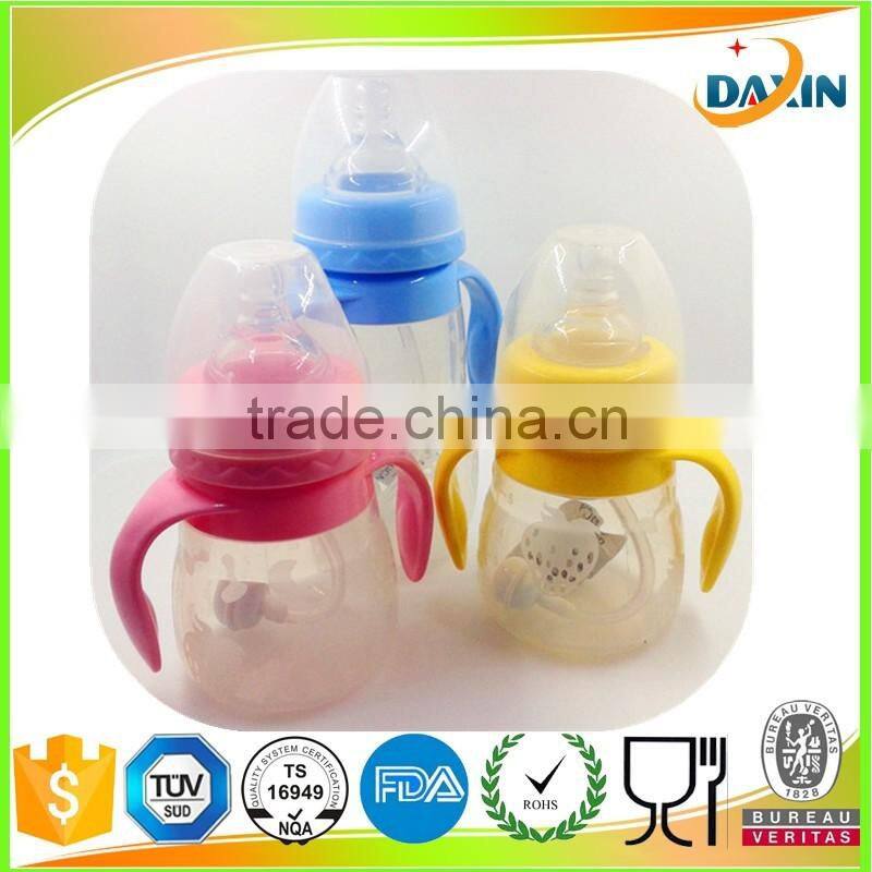 BPA-FREE high transparent baby silicone nipple feeding bottle/baby biberon ensemble