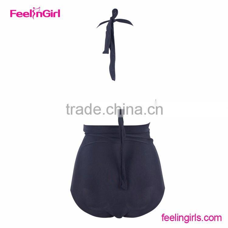 Accept OEM Hot Sale Girl High Waisted Swimsuit