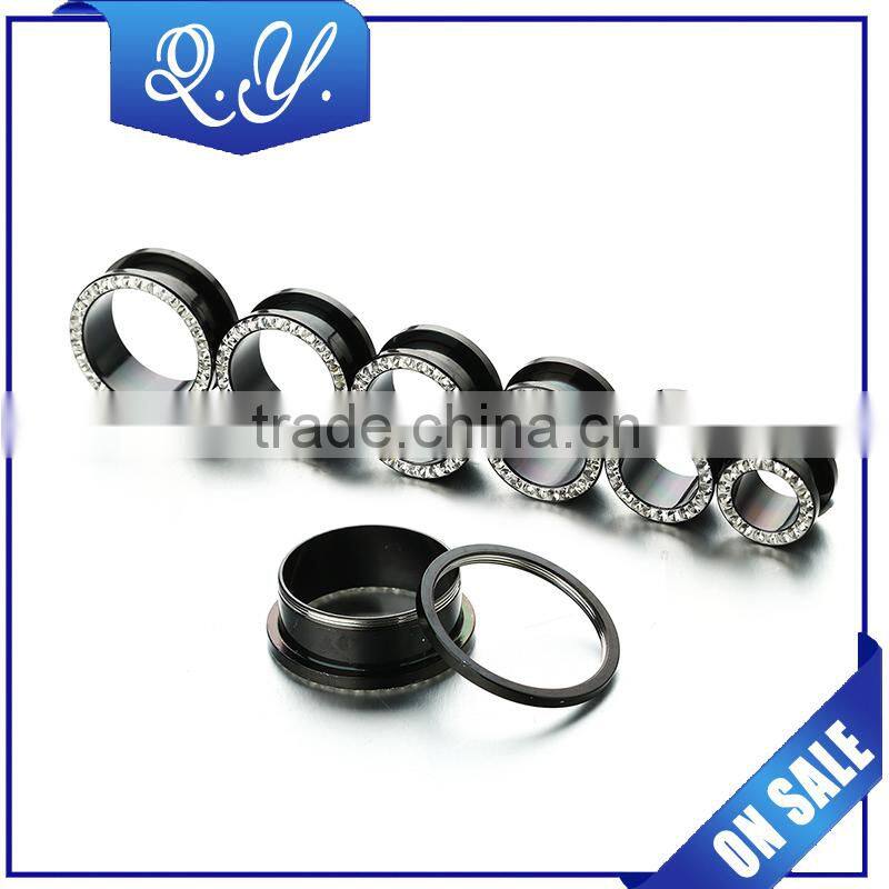 Wholesale crystal ear expander charming flesh tunnels jewelry sets made in china
