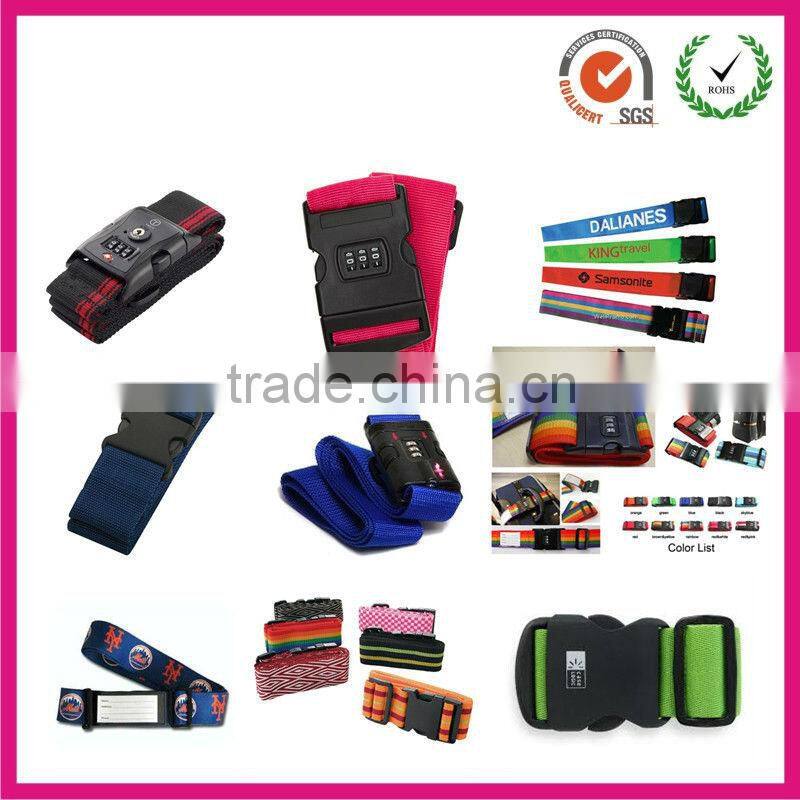 Promotional green anti-theft digital lock luggage belt with ID Card