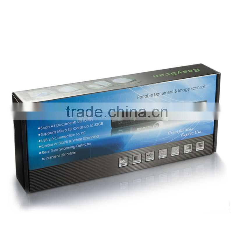 Portable handy book scanner with USB port and SD card storeage