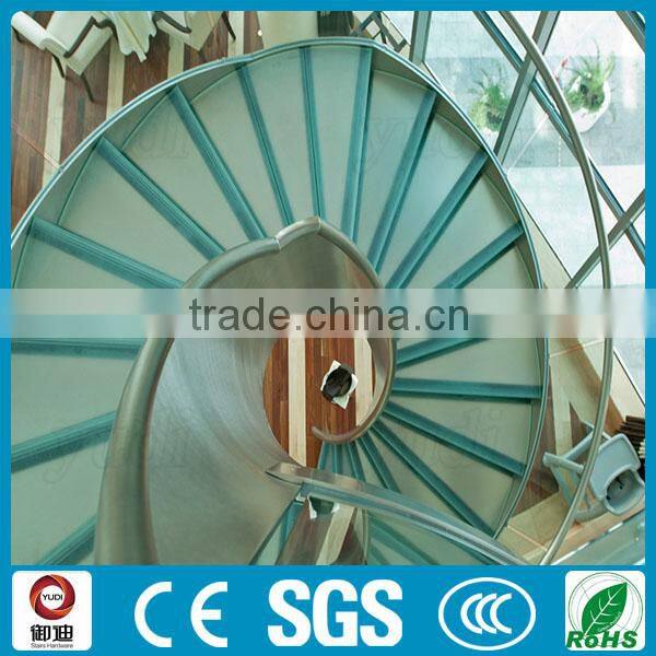 modern commercial hotel glass curved stairs price