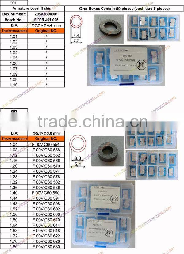 Bosch Common Rail Injector shim Denso and Bosch Injector Repair Kits Adjusting Shim