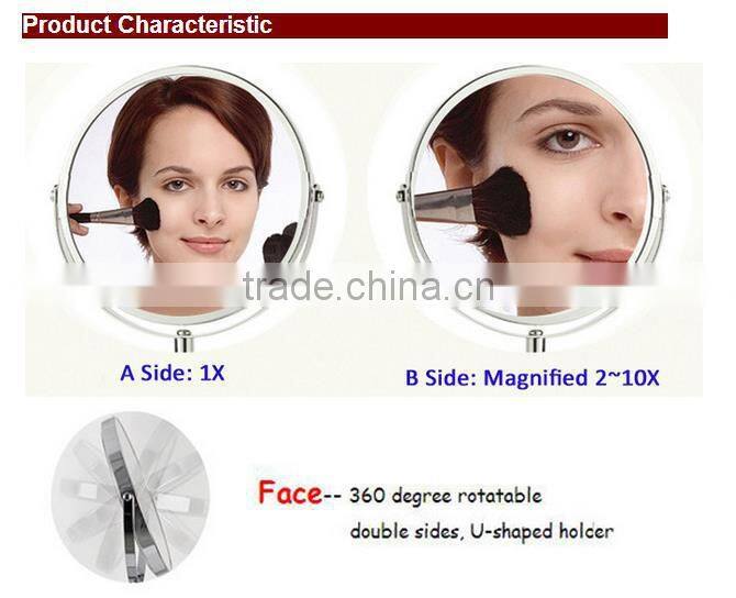 Fashionable 8 inch round desktop makeup mirror