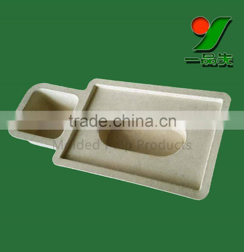 Biodegradable and Compostable Natural Plant Fiber Pulp Molded Cosmetics Trays Packaging