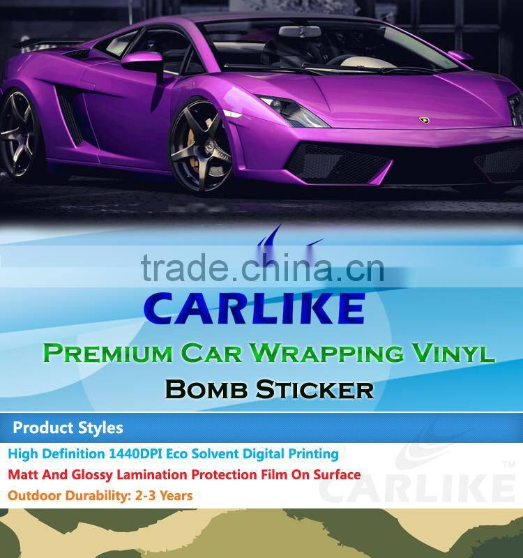 HD-074 1.52x30M 5x98FT Printed Bomb Sticker Wrap Car Stickers