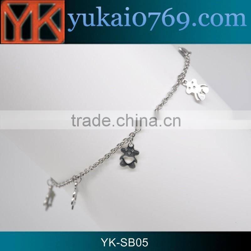 Yukai fashion silver stainless steel bracelet hand chain for women/304 stainless steel bracelet