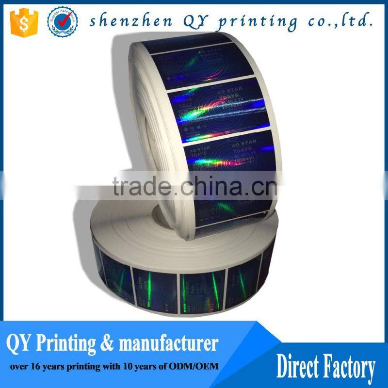 Rainbow adhesive 3d sticker,glossy lamibated gold holographic stickers