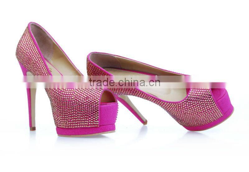 2013 glitter shoes low heel crystal bling heels plus large size shoes