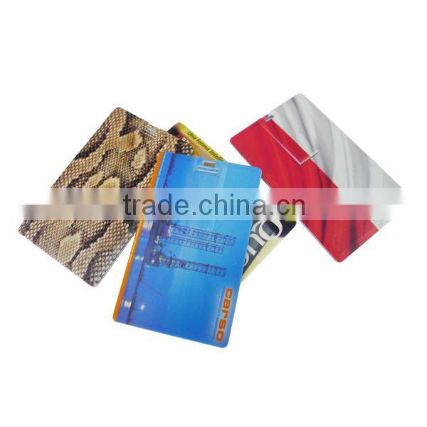 Promotional gift plastic material 1GB, 2GB, 4GB full color branded credit card shaped usb flash memory pen drive