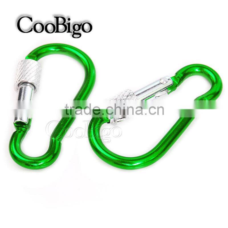 Multicolor Aluminum Spring Locking Carabiner Snap Hook Keychain Hiking Camping #FLQ188-8C(Mix-s)
