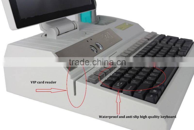 built in receipt printer POS Machine/brand new keyboard POS System