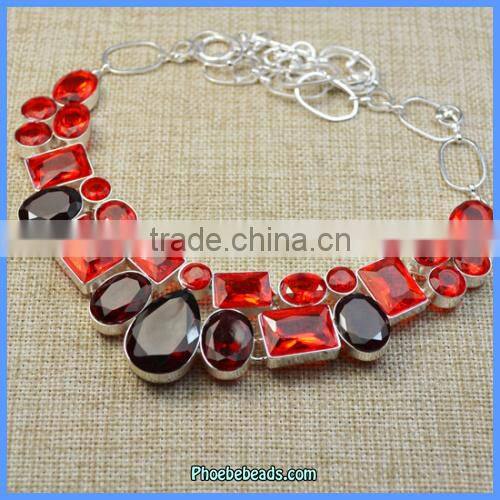 Wholesale Luxury Statement Red Crystal Neckalces For Women SGN-P018B