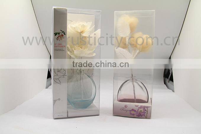Fashion design customized oil diffuser shaped clear glass jar reed diffuser