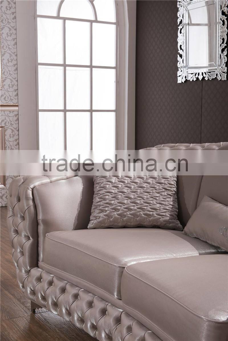 High quality furniture European style classical Chesterfield elegant silk fabric AL044