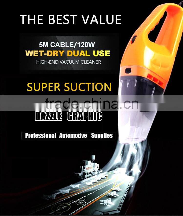 Car Vacuum Cleaner Wet And Dry Dual Use Super Suction120W DC 12v Car Cleaner Vacuum Cleaner for Home and Car