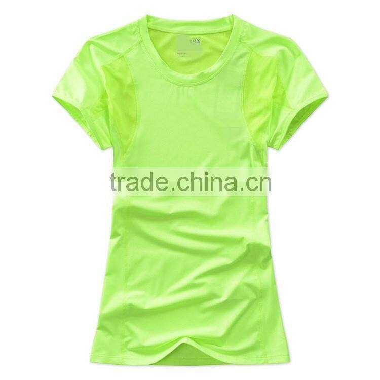 Factory Wholesale Bamboo Fiber Running Fitness Sports Dry Fit Breathable Lady Short Sleeve T Shirt