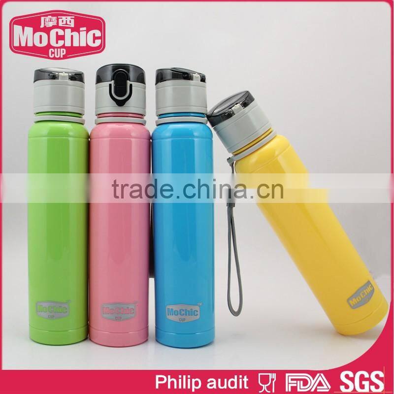 400Ml/550ML Mochic reusable customized glass water bottle with metal cap and silicone sleeve