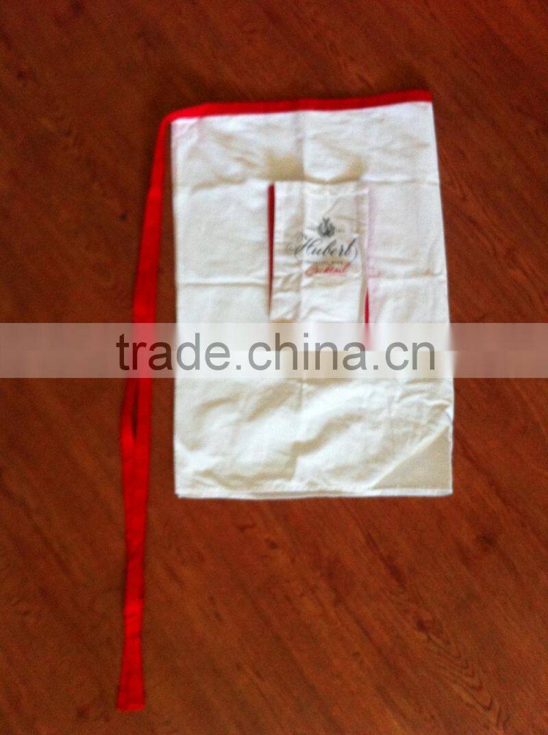 Embroidered White Adults Cooking/Bar Apron, Made of 100% Cotton