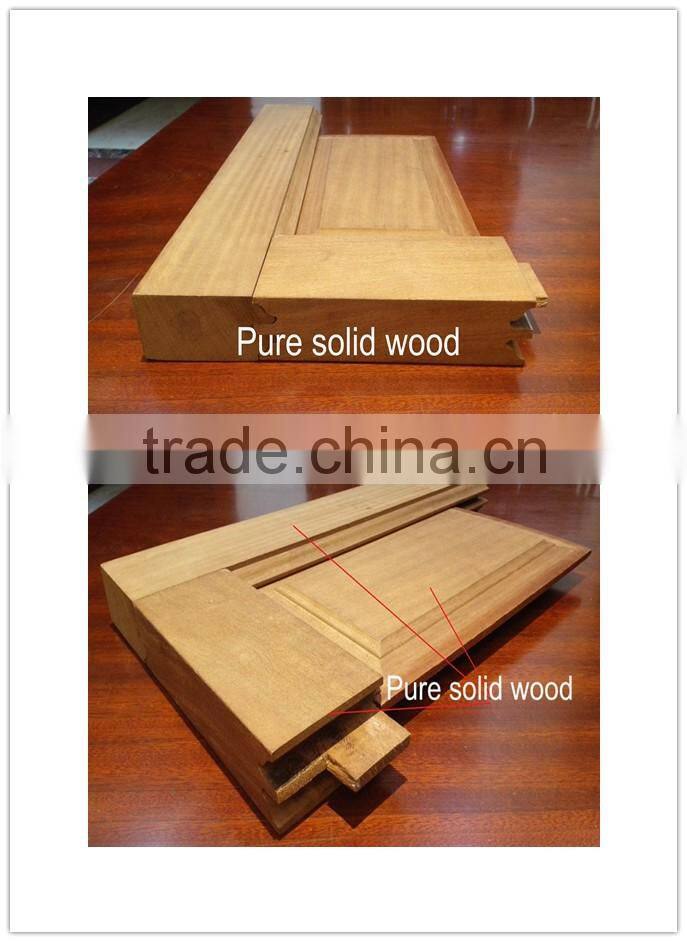 Entry Door solid wood door with glass simple design YHD-1610