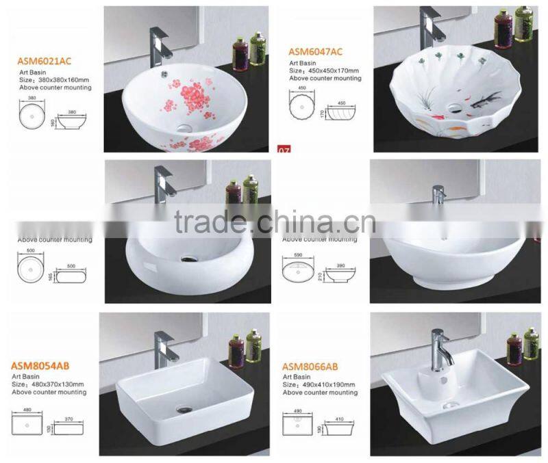 Alibaba China Supplier Oval Shaped Porcelain Medical Wash Basin