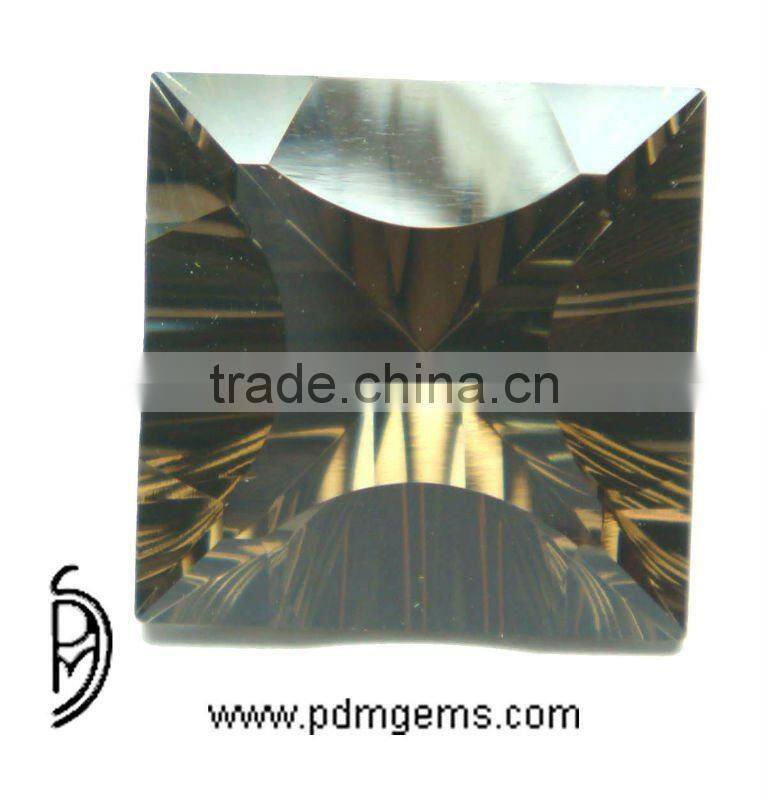 Smoky Quartz Semi Precious Gemstone Square Concave Cut For Engagement Ring From Manufacturer/Wholesaler