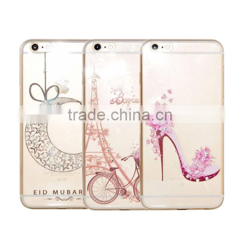 New Arrival Colored Painting Diamond Soft TPU Case for iPhone 6 6S Plus