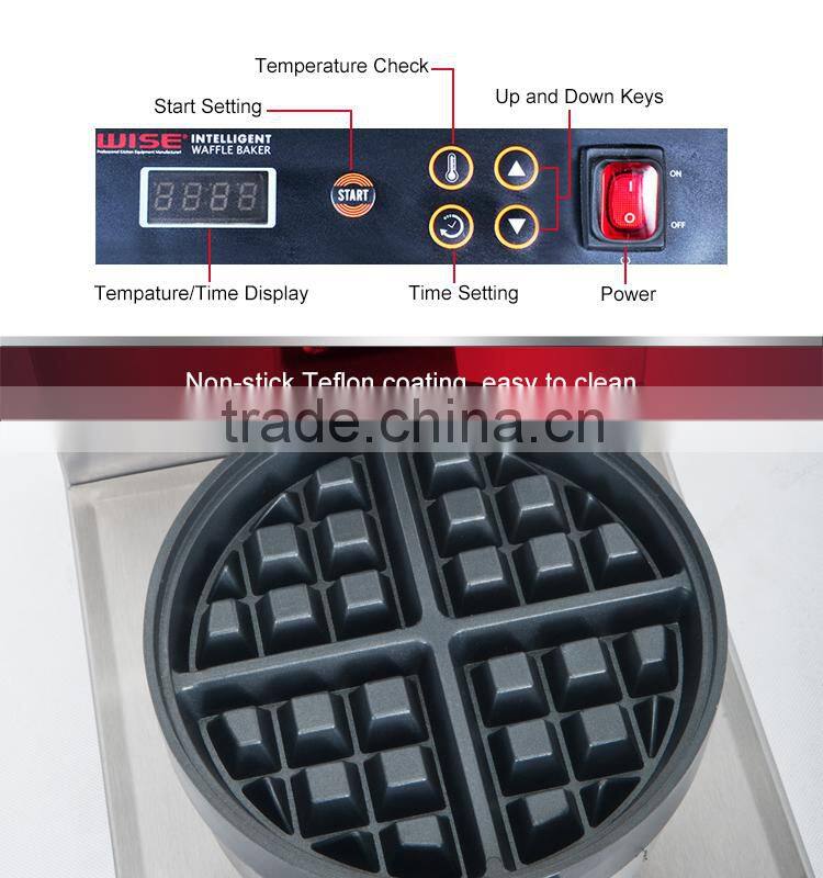 Commercial Intelligent Digital Cast Iron Thick Waffle Baker for Coffee Shop