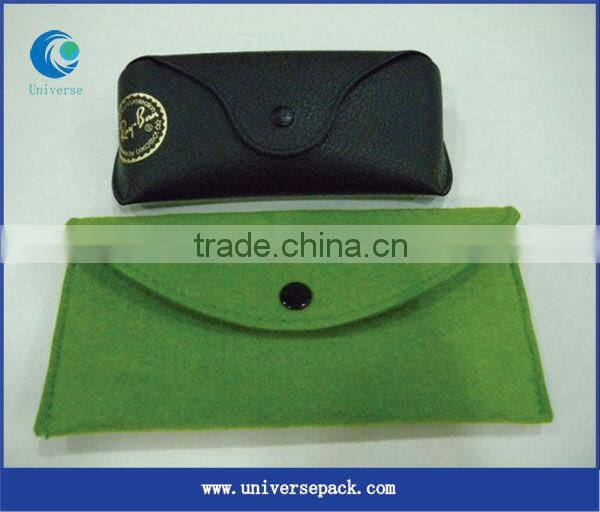 Portable pu glasses bag with spring