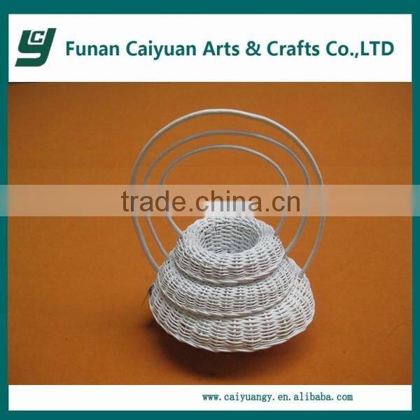 handmade natural willow wedding flower white wicker basket