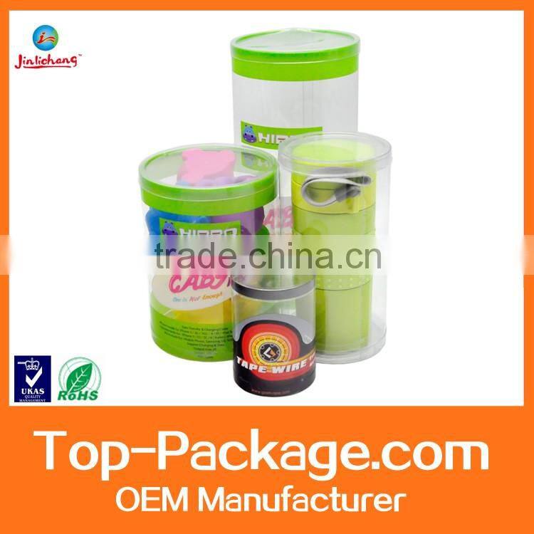 custom made printing clear plastic cylinder packaging