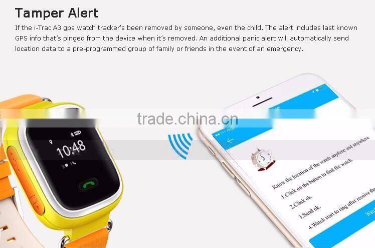 child watch phone manufacture A3 sos geo fence gps tracker watch with gsm sim slot