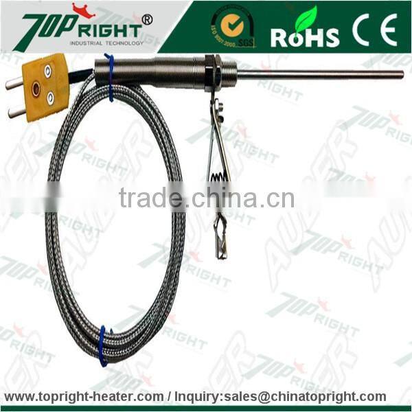 Teflon high temperature stand omega k type thermocouple green connector with plug for industrial use