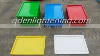 Rectangular stackable HDPE plastic turnover box with lid