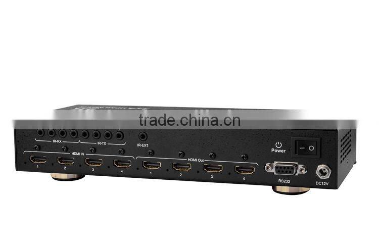LINK-MI LM-MX444 Ultra HD 4K2K 3D Video Audio 4x4 HDMI Matrix Switcher with RS232