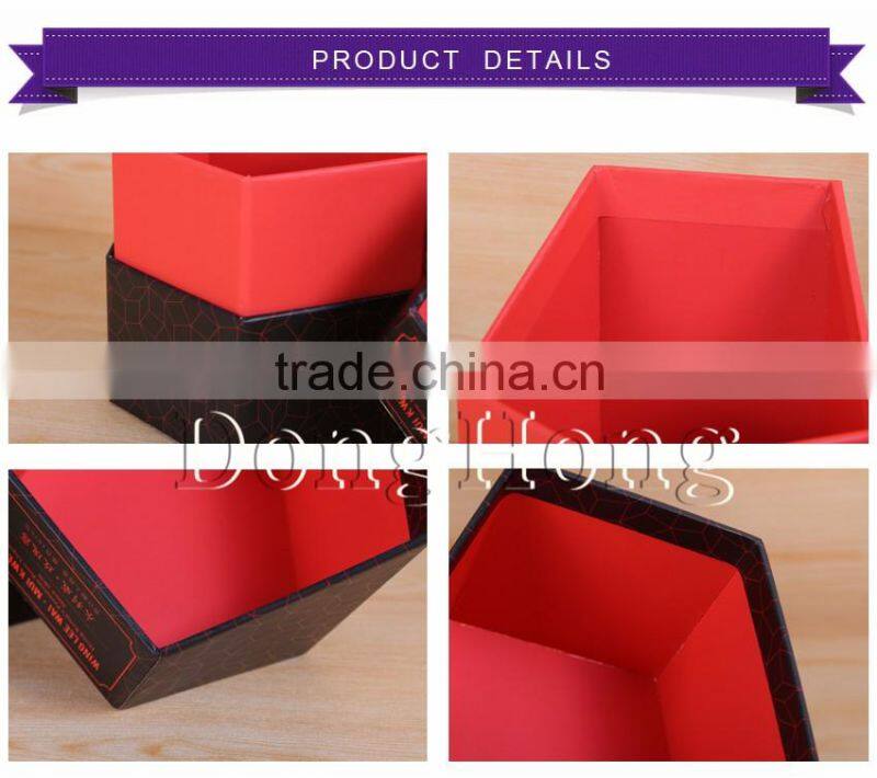 Luxury Cardboard Paper Wine Box,elegant gift packaging box for wine