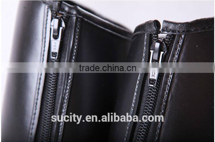 clear solid color black women rubber rain boots with back zipper