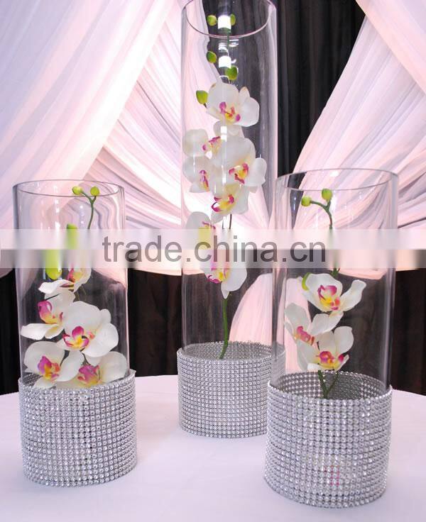 24 Rows Plastic Rhinestone Mesh Trimming for Decoration