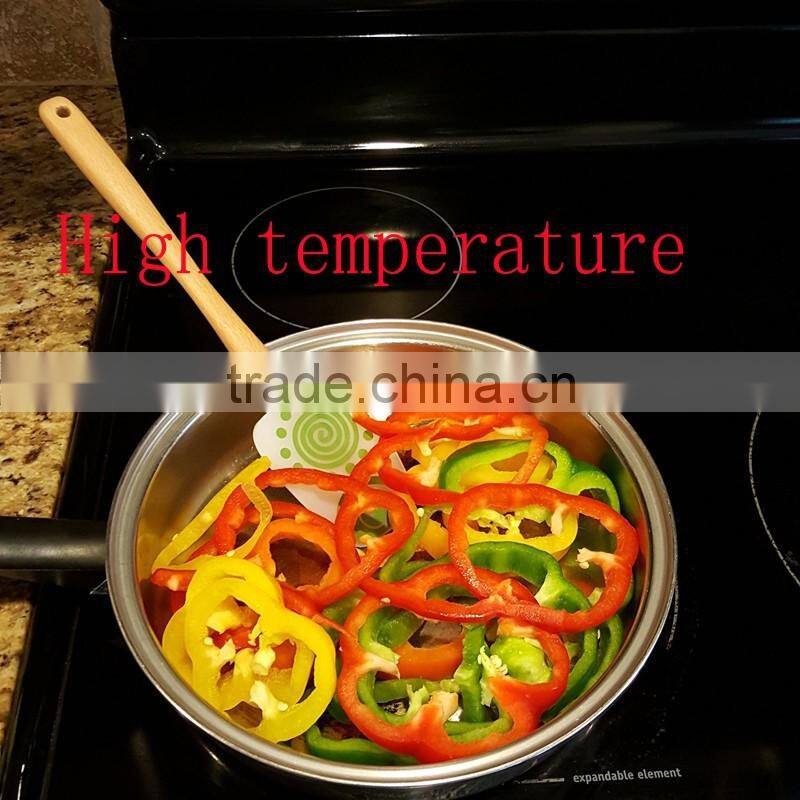 Feiaoda OEM factory Silicone Wooden Non-stick Spatula set of 3