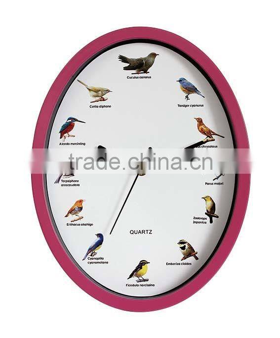 Oval hourly chime musical wall clock