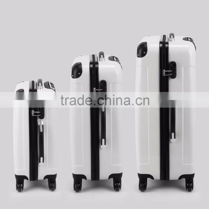 New 3PCS Silver Carry On Luggage Set Trolley Suitcase Travel Bag Spinner ABS PC