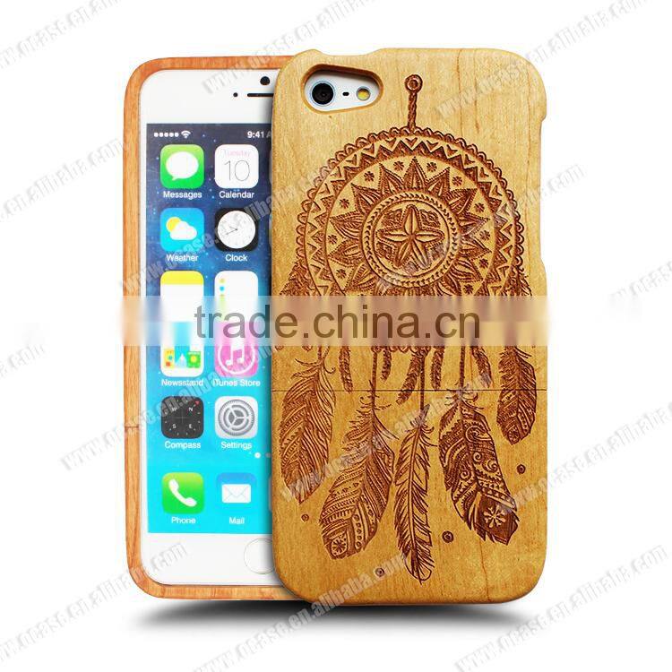 Universal Charming Engraving Durable wood phone case for Iphone 6 in two parts