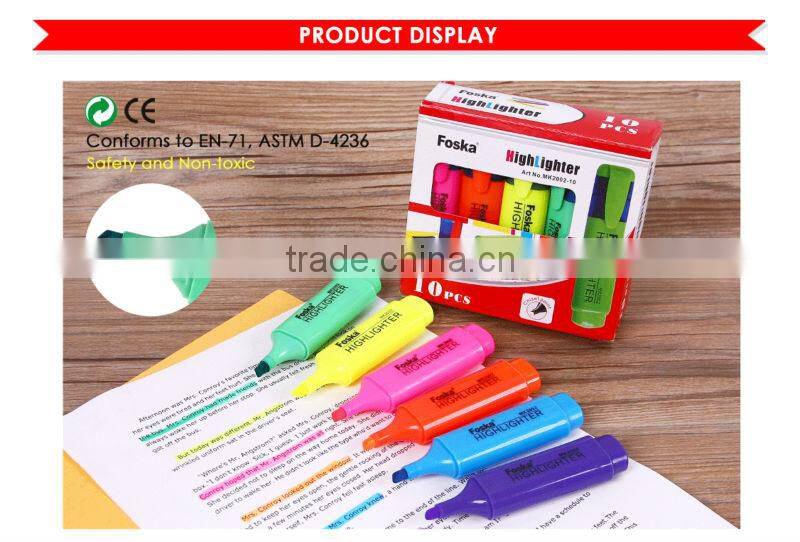 Hot Sale Good Quality Classic Highlighter marker/Stationery Highlighter Marker