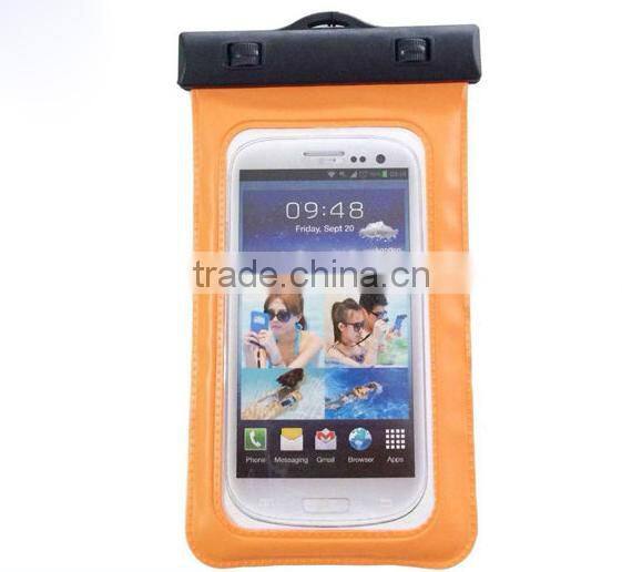 pvc phone waterproof case with string