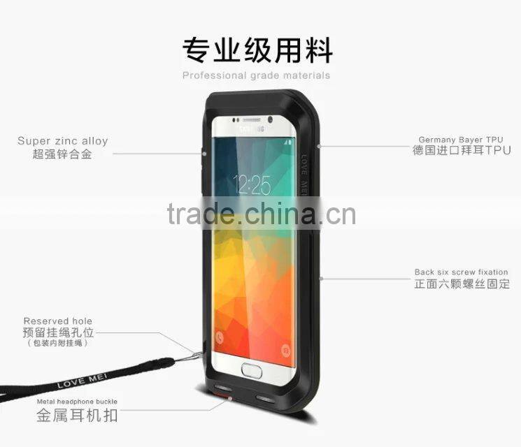 Hotsale For Galaxy S6 Edge Metal Case Luxury Aluminum Love Mei Case For Samsung Galaxy S6 Edge G9250 Phone Cover