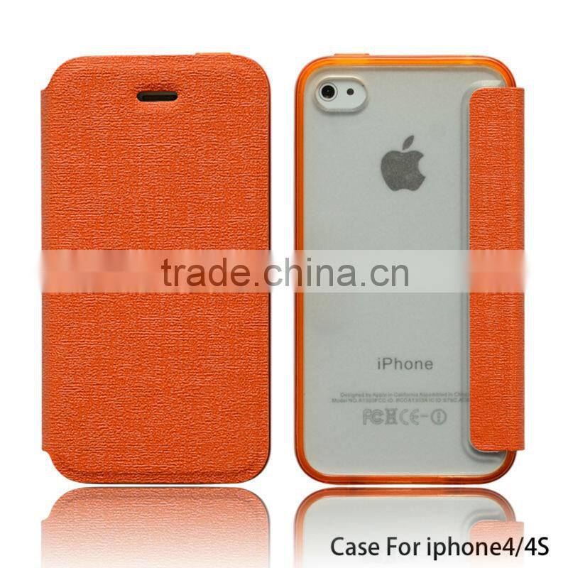 High quality custom leather phone cases for iphone 4 mobile phone