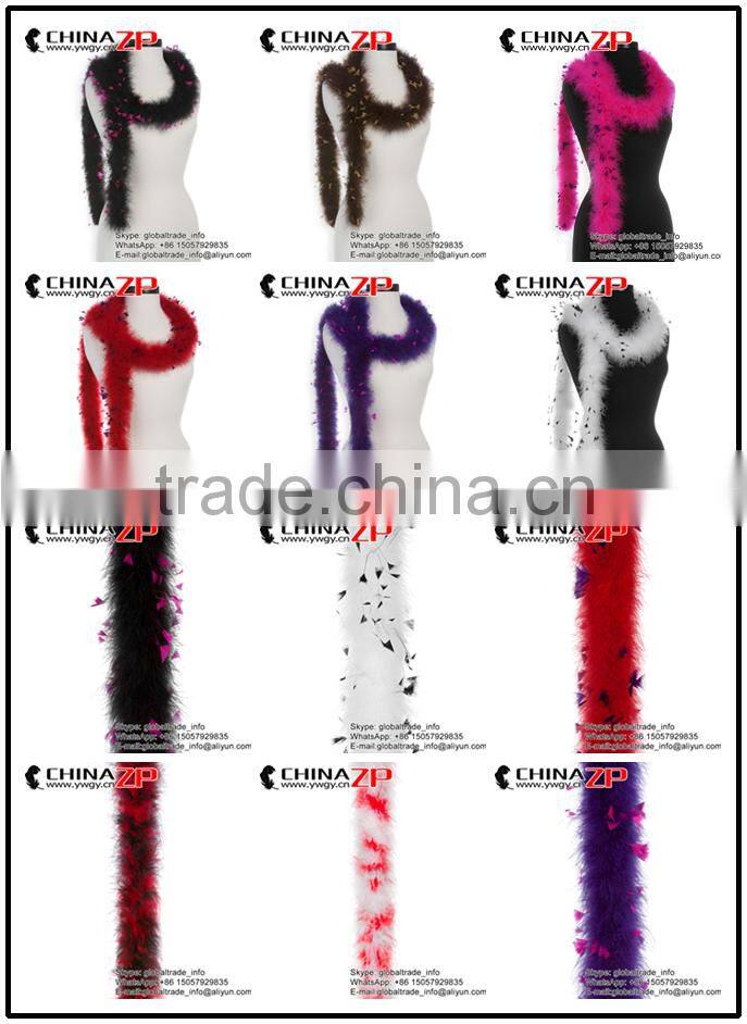 Gold Supplier CHINAZP Bulk Sale Loose 30g Weight Cheap Dyed White and Red Mix Turkey Marabou Feathers Boas for Decoration