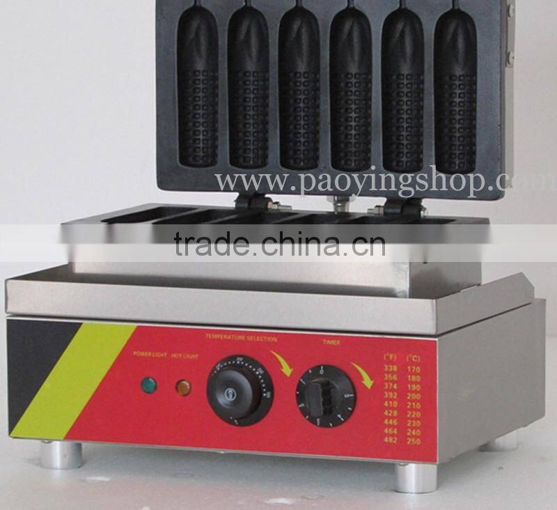 6pcs Commercial Use Non-stick 110v 220v Electric Lolly Waffle Corn Dog Baker