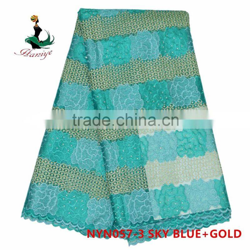 2016 Haniye High quality fashion african tulle lace fabric/tulle lace french net lace/NYN57